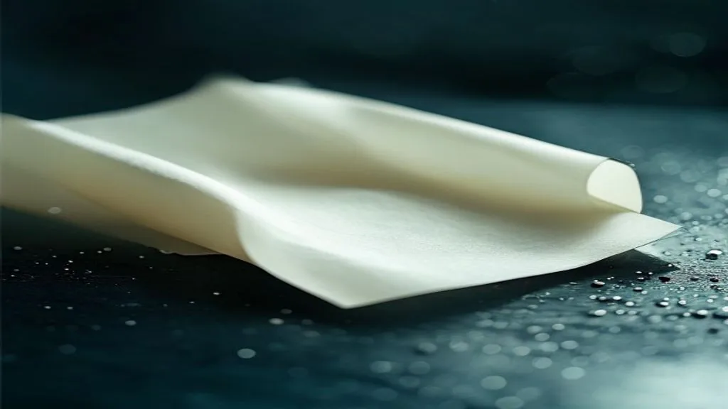 A single folded sheet of cream paper resting on a dark slate surface under low directional light